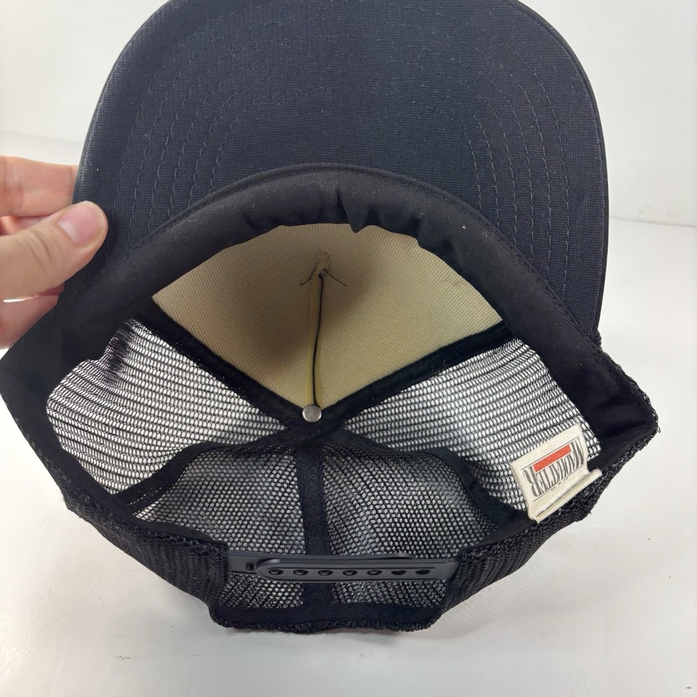 Vintage 90s Black Trucker Hat G Logo Snapback Cap Adult Adjustable Retro Mesh - Picture 4 of 6